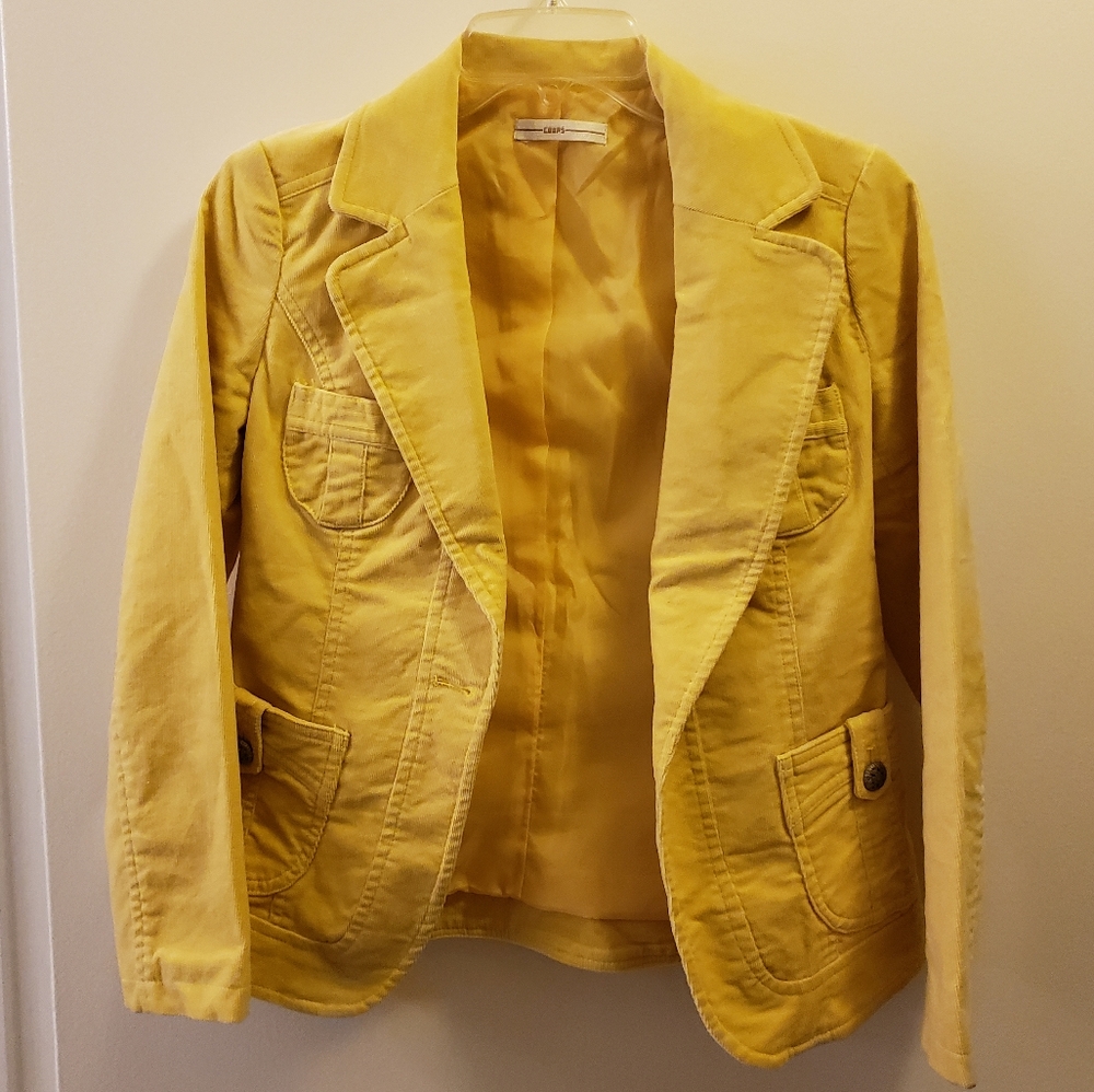 Yellow corduroy blazer